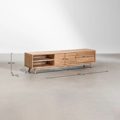 Drewniana Szafka RTV Deleyna 200 cm