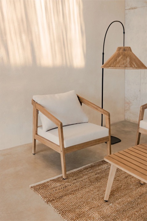 Fotel Kaela z drewna akacjowego brąz