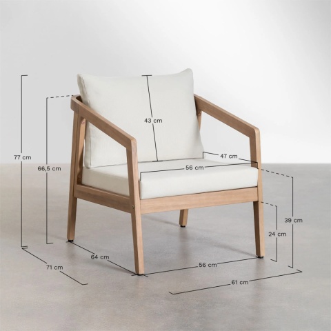 Fotel Kaela z drewna akacjowego brąz