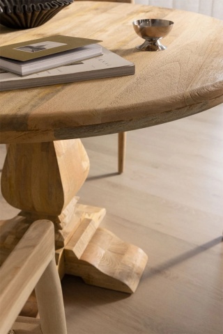 Okrągły Stół do Jadalni z Drewna Mango Rusbby 120 cm