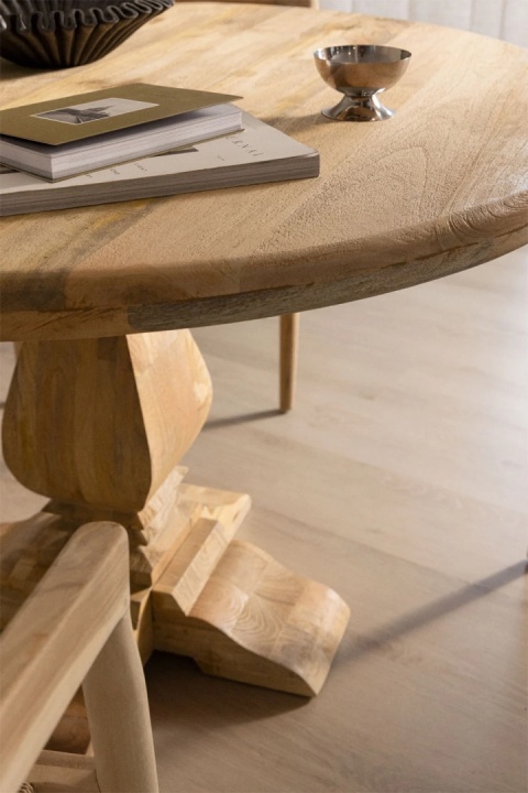 Okrągły Stół do Jadalni z Drewna Mango Rusbby 120 cm