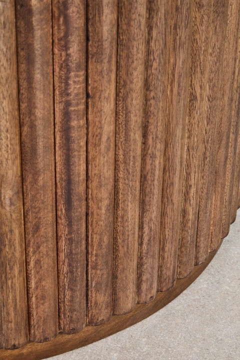 Okrągły stolik kawowy Giselda z marmuru i drewna mango