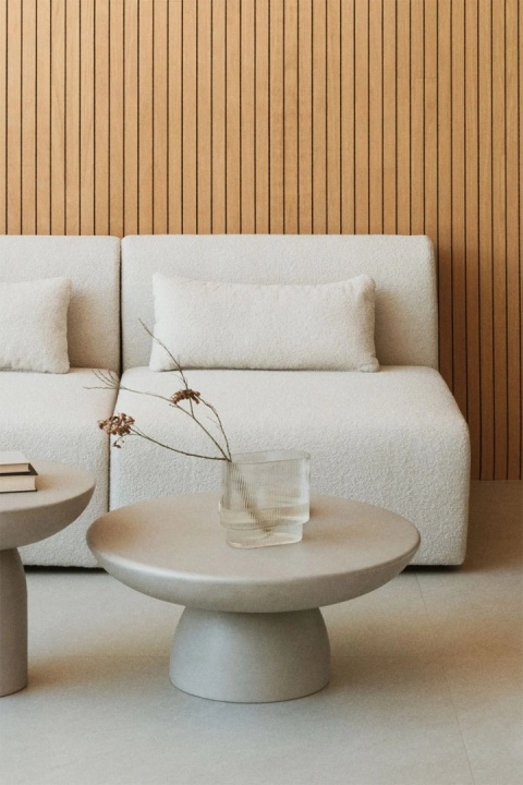 Okrągły stolik kawowy Ø70 cm z cementu Zenadia sand grey