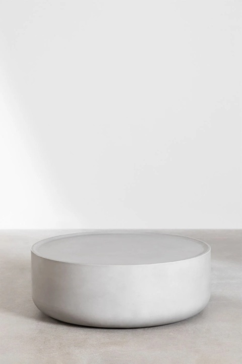 Okrągły stolik kawowy Ø80 cm z cementu Darwys Sand Grey