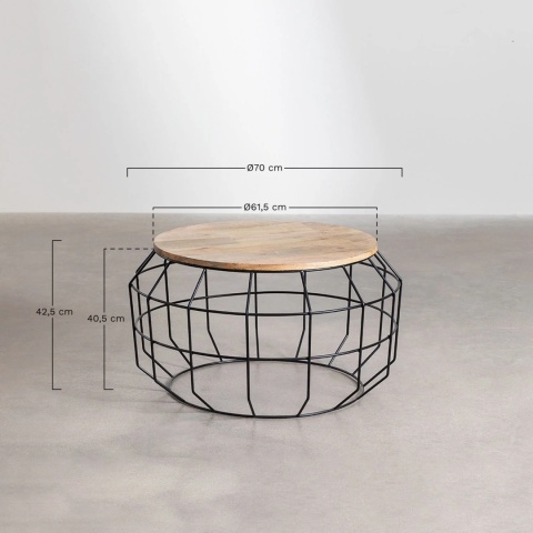 Okrągły stolik kawowy z drewna mango (ø72 cm) Koti