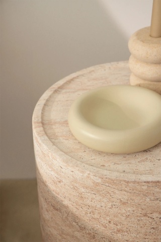 Okrągły stolik nocny Ø35 cm z cementu Darwys