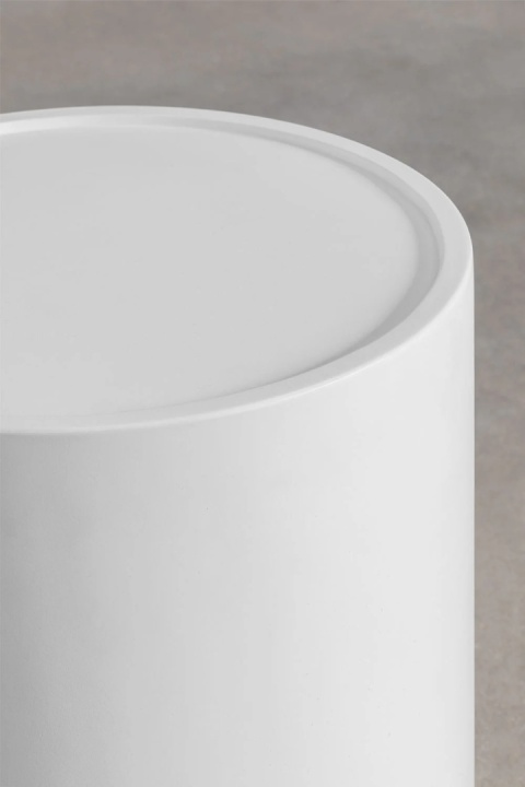 Okrągły stolik nocny Ø35 cm z cementu Darwys biały