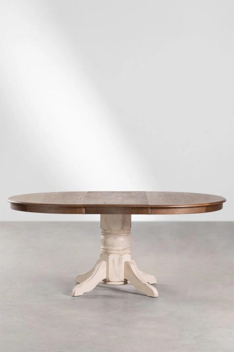 Rozkładany owalny stół jadalniany 130-180x120 cm z drewna Ektra