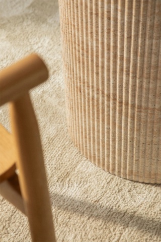 Owalny stół jadalniany 220x100 cm w wyglądzie cementu trawertyn Velia