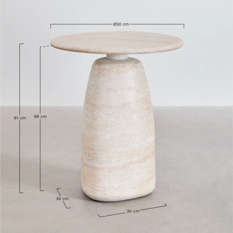 Produkt bez Okrągły stolik pomocniczy w wyglądzie betonu travertyn Grebik typ A