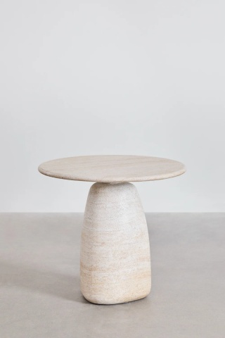Produkt bez Okrągły stolik pomocniczy w wyglądzie betonu travertyn Grebik typ B