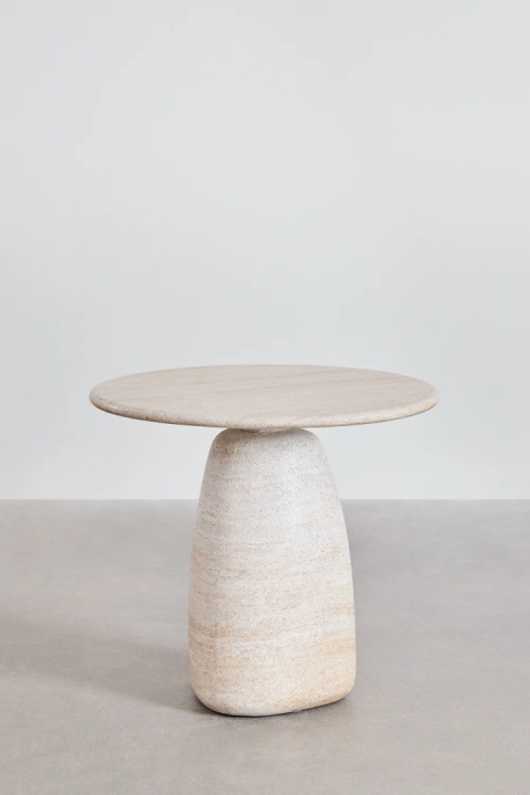 Produkt bez Okrągły stolik pomocniczy w wyglądzie betonu travertyn Grebik typ B