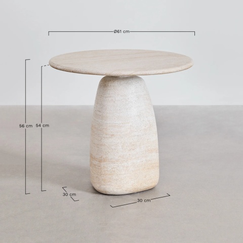 Produkt bez Okrągły stolik pomocniczy w wyglądzie betonu travertyn Grebik typ B