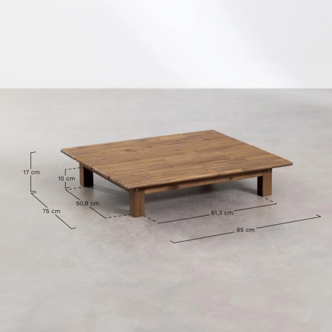 Prostokątny Stolik Kawowy z Drewna Akacjowego (85x75 cm) Brina