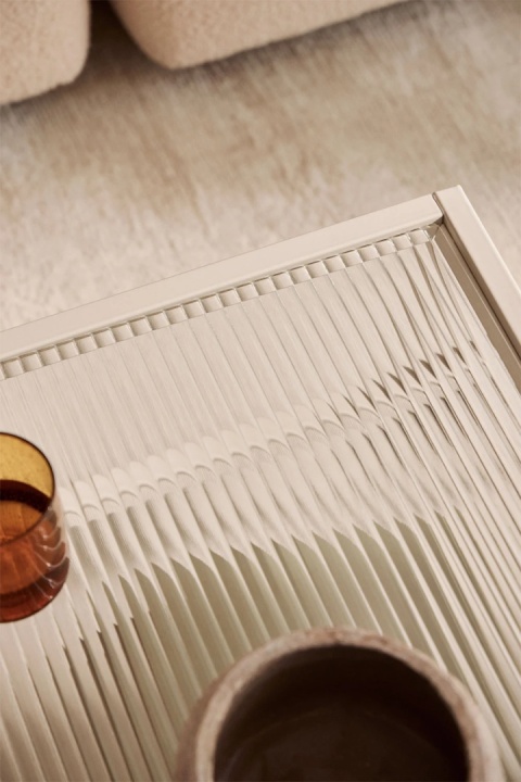 Prostokątny stolik kawowy Paoline ze stali i szkła