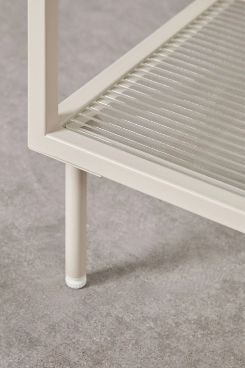 Prostokątny stolik kawowy Paoline ze stali i szkła