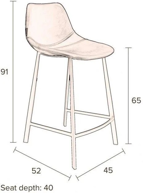 Stołek Barowy Franky Niski Czarny - ostatnia sztuka