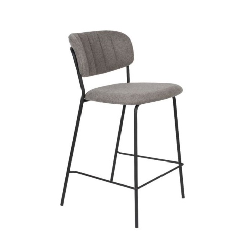 Zestaw 2 stołków barowych JOLIEN czarny szary White Label Living