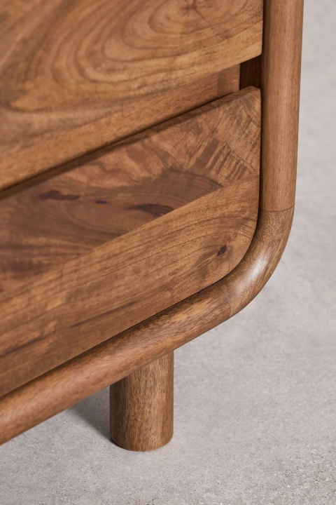 Gina stolik nocny 50x45 cm z drewna mango