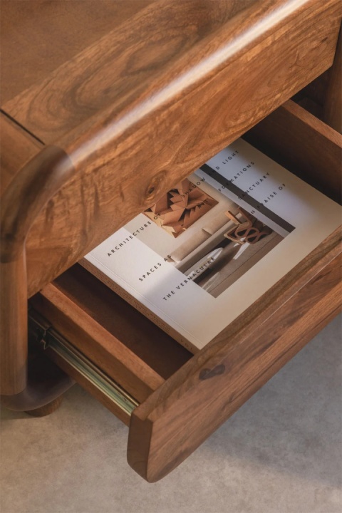 Zestaw 2 stolików nocnych 50x45 cm z drewna mango Gina