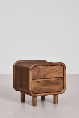 Zestaw 2 stolików nocnych 50x45 cm z drewna mango Gina