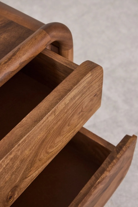 Zestaw 2 stolików nocnych 50x45 cm z drewna mango Gina