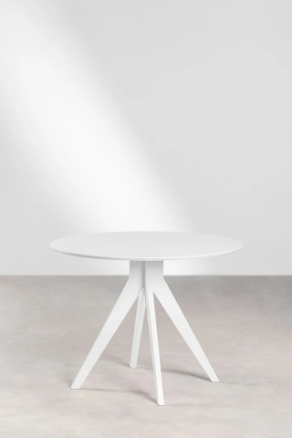 Okrągły stół jadalniany Ø100 cm z drewna Sekiz - biały