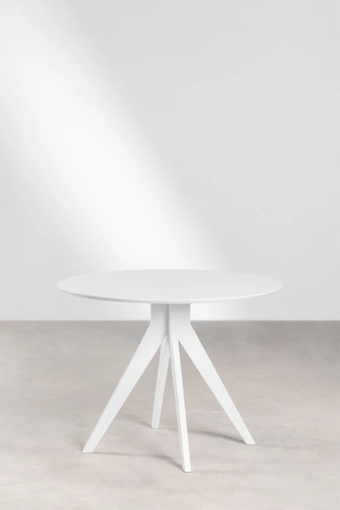 Okrągły stół jadalniany Ø100 cm z drewna Sekiz - biały