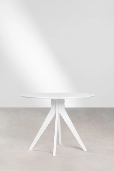 Okrągły stół jadalniany Ø100 cm z drewna Sekiz - biały