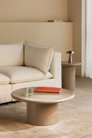 Okrągły stolik kawowy Ø80 cm z MDF Rodeo Tapioca