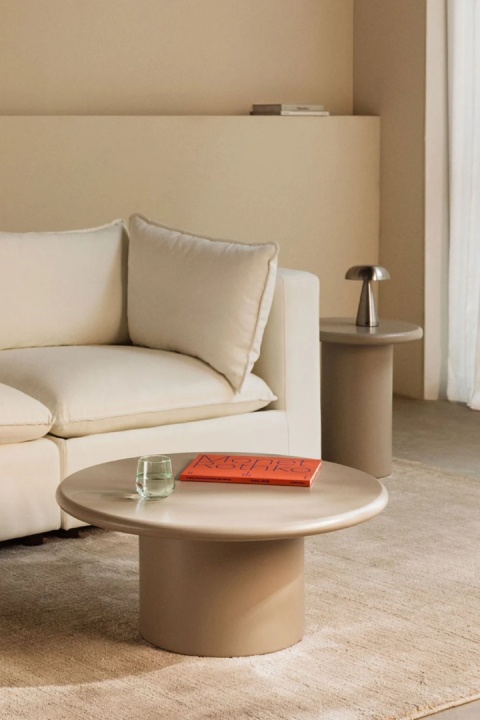 Okrągły stolik kawowy Ø80 cm z MDF Rodeo Tapioca