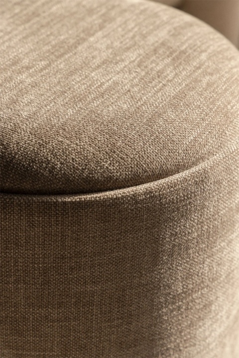 Okrągły tapicerowany puf Berkeleni z tacką i schowkiem ciemnoszary Ø40 cm