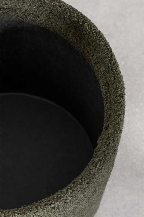 Okrągły tapicerowany puf Berkeleni z tacką i schowkiem zielony Ø40 cm