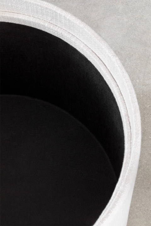 Okrągły tapicerowany puf Berkeleni z tacką i schowkiem jasnoszary Ø55 cm