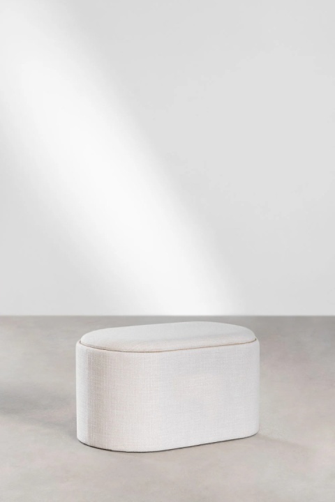 Owalny lniany stolik kawowy z tacą i schowkiem Berkeleni