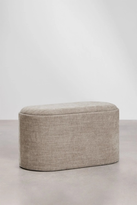 Pufa owalna 70 cm z tacą i tapicerowanym schowkiem Berkeleni