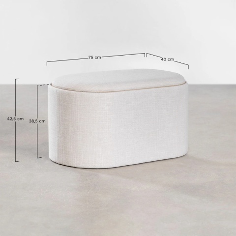 Pufa owalna 70 cm z tacą i tapicerowanym schowkiem Berkeleni