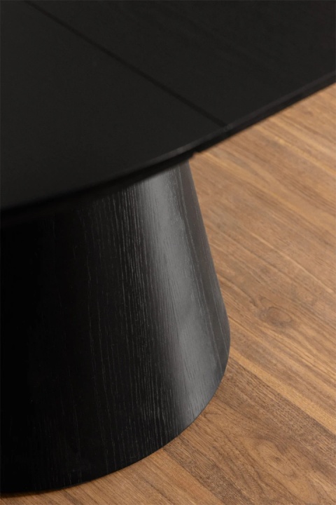 Stół jadalny okrągły 120-160x120 cm rozkładany Montana czarny