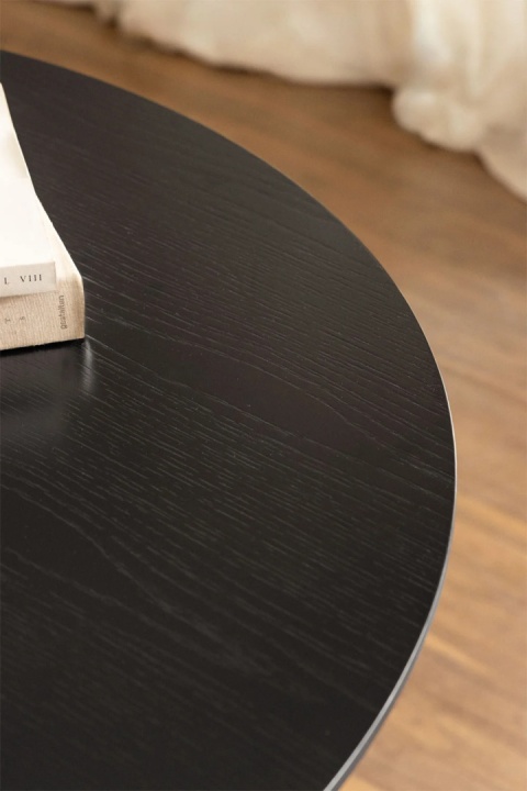 Stół jadalny okrągły 120-160x120 cm rozkładany Montana czarny