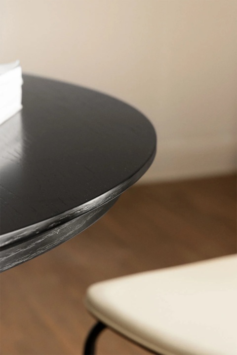 Stół jadalny okrągły 120-160x120 cm rozkładany Montana czarny