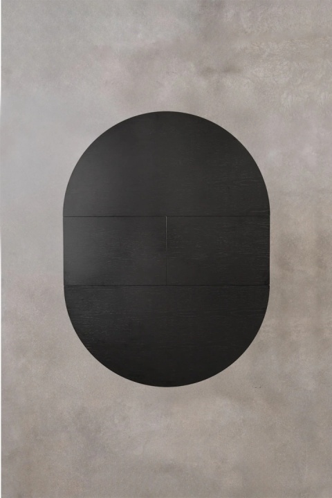 Stół jadalny okrągły 120-160x120 cm rozkładany Montana czarny