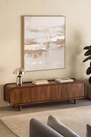 Szafka RTV 175x45 cm z drewna mango Gina